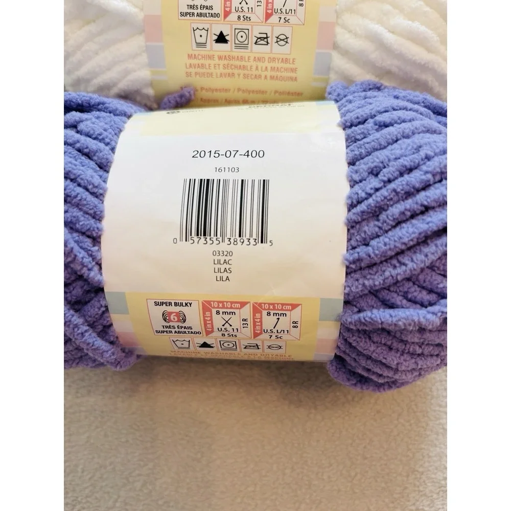 Bernat Baby Blanket Lot Of 4 New # 6 Bulky Wt Machine Wash Knit Crochet Crafts